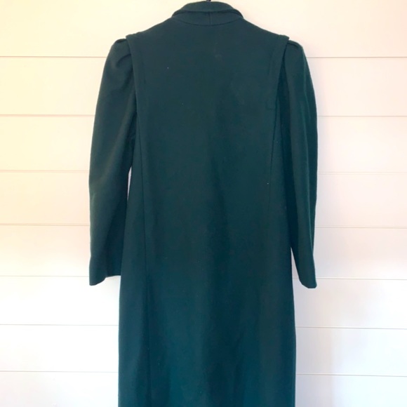 🤍 EVC True Vintage Deep Emerald Puff Sleeve Double Breasted Trench Coat - Picture 9 of 10